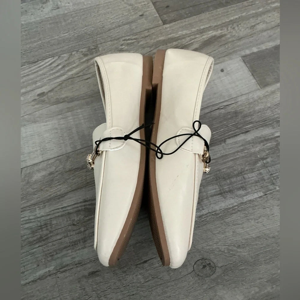 Charlotte Russe Cream Flat Loafers